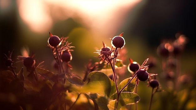 Ein Bündel Brombeeren sind im Sonnenlicht