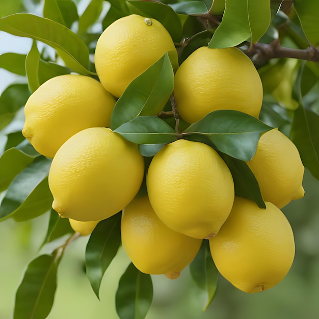 ein Bündel gelber Früchte, die auf einem Baum sind