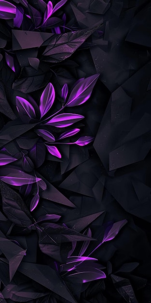 ein Bündel lila Blätter auf schwarzem Hintergrund
