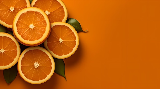 Ein Bündel Orangen mit Orangen auf orangefarbenem Hintergrund