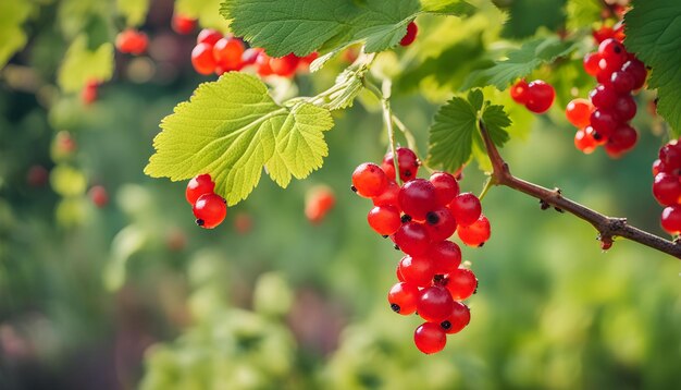 ein Bündel roter Beeren sind auf einer Zweig mit grünen Blättern