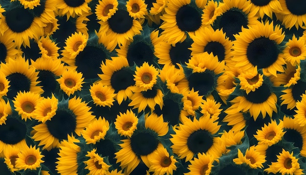 ein Bündel Sonnenblumen mit den Sonnenblüten im Hintergrund