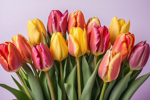 Ein Bündel Tulpen mit dem Wort Tulpen auf der Unterseite