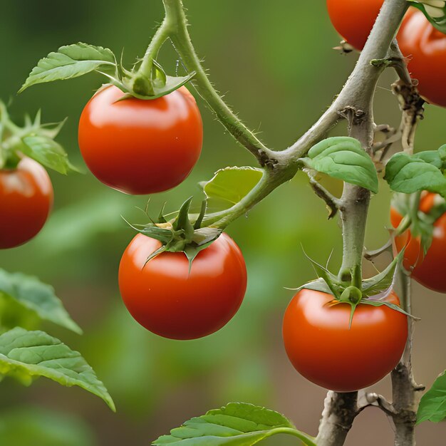 Foto ein bündel von kirschtomaten wächst auf einer rebe