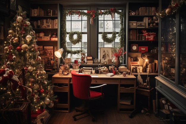 Ein Büro mit Weihnachtsstimmung