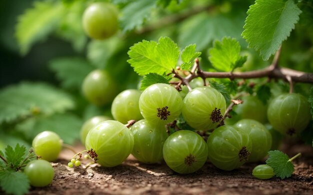 Ein Bund grüner Stachelbeeren