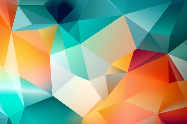 Ein bunter Dreieckhintergrund mit einem blauen und orangefarbenen Hintergrund.
