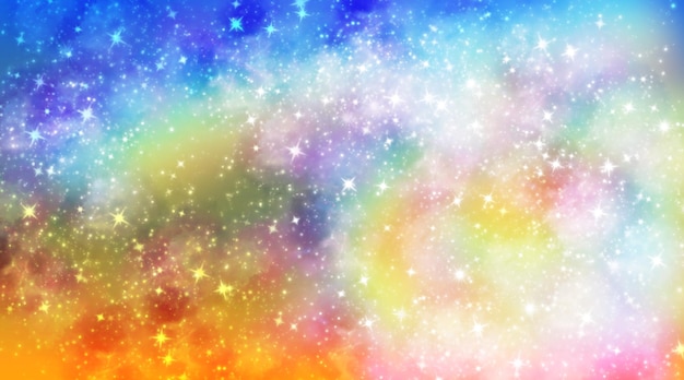 Ein bunter Galaxiehintergrund mit einem Regenbogenhintergrund.