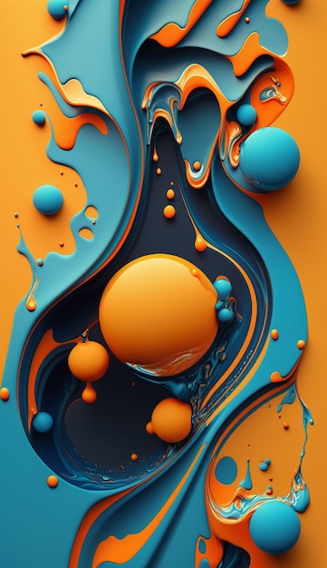 Ein bunter Hintergrund mit einem blauen und orangefarbenen Hintergrund und dem Wort Orange.