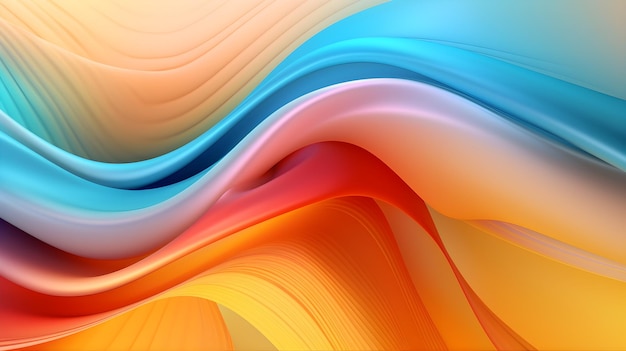 Ein bunter Hintergrund mit einer blauen und orangefarbenen Welle.
