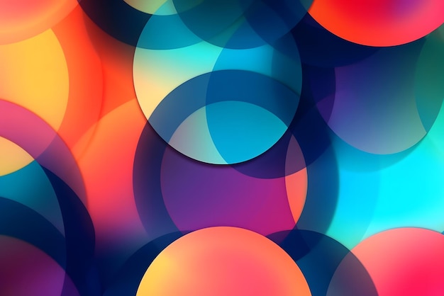 Ein bunter Hintergrund mit Kreisen in verschiedenen Farben und Formen.