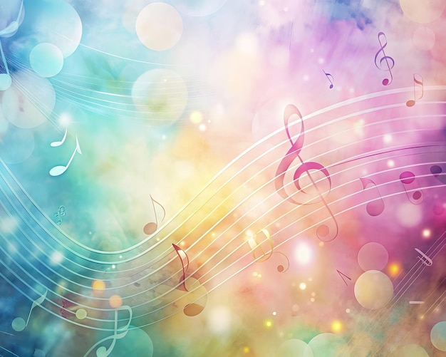 ein bunter Hintergrund mit Musiknoten und einem bunten Hintergrund