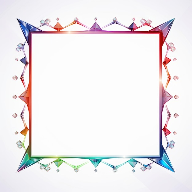 ein bunter quadratischer Rahmen mit einem abstrakten Design auf weißem Hintergrund