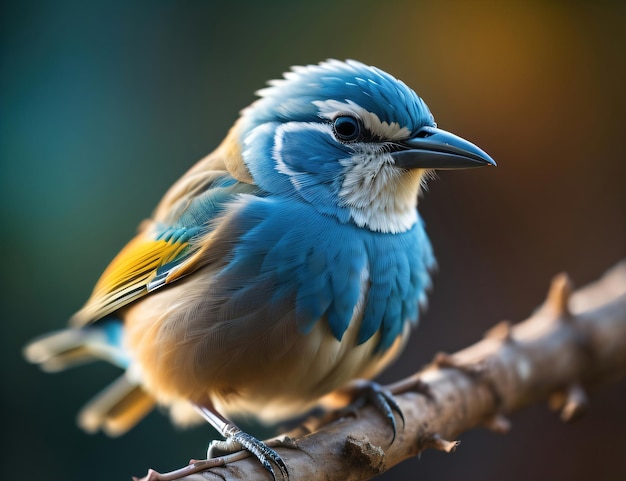 Ein bunter süßer Liebesvogel im Wald