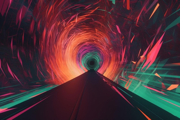 Ein bunter Tunnel mit einem Licht am Ende