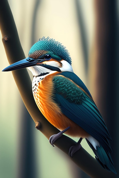 ein bunter Vogel mit einem blauen und orangefarbenen Kopf und einem blauen Kopf.