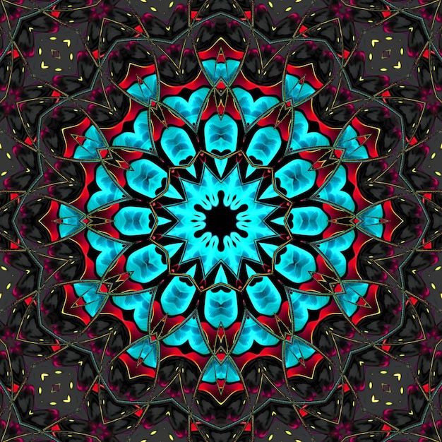 Ein buntes Blumenkaleidoskop besteht aus einem Kaleidoskop.