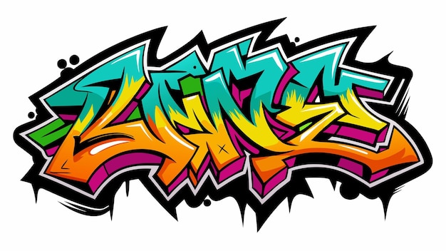 ein buntes Graffiti mit bunten Buchstaben, die Graffiti sagen