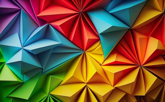 Foto ein buntes papier, das durch origami hergestellt wird