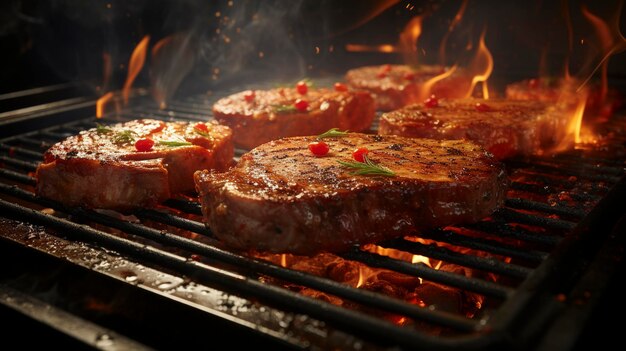 Ein Burger auf dem Grill