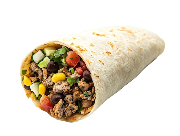 ein Burrito mit Fleisch und Gemüse
