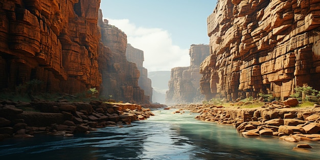 Ein Canyon, das von der unerbittlichen Kraft des Hintergrunds geschnitzt wurde