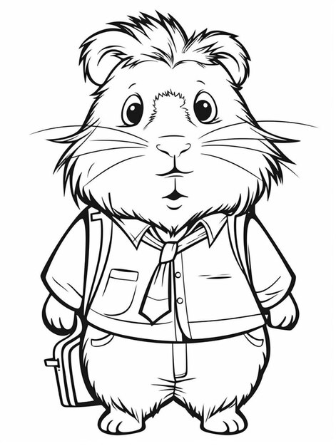 ein Cartoon-Hamster mit einem Rucksack und einem Rucksack auf dem Rücken