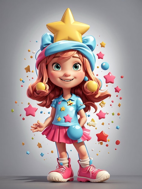 ein Cartoon-Mädchen mit einem Stern auf dem Kopf von Robert Freebairn