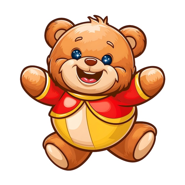 ein charmanter 2D-Teddy-Bär aus Zeichentrickfilmen
