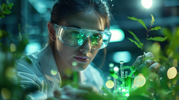 Ein Chemiker untersucht chemische Reaktionen auf der Suche nach grünen Lösungen.