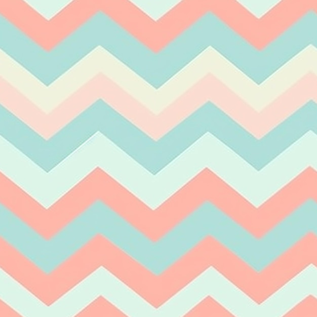 Ein Chevron-Muster in Pastellgrün und Rosa.