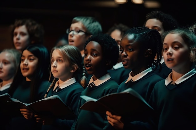 Ein Chor von 10-Jährigen an der Schule Generative AI