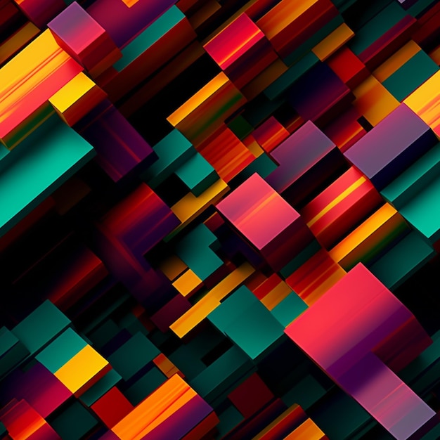 ein Close-up eines bunten abstrakten Hintergrunds mit generativen Quadraten ai