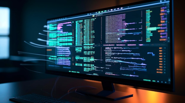ein Computermonitor mit den Wörtern Code auf dem Bildschirm