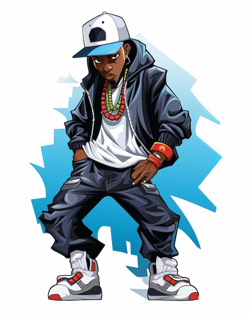 Foto ein cooles vektordesign für hip-hop-cartoonfiguren