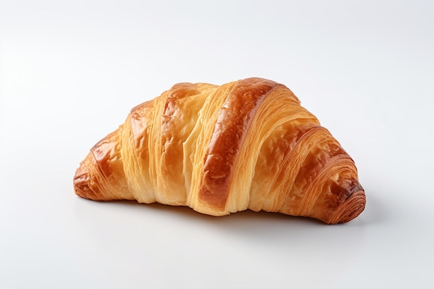 Ein Croissant isoliert auf Weiß