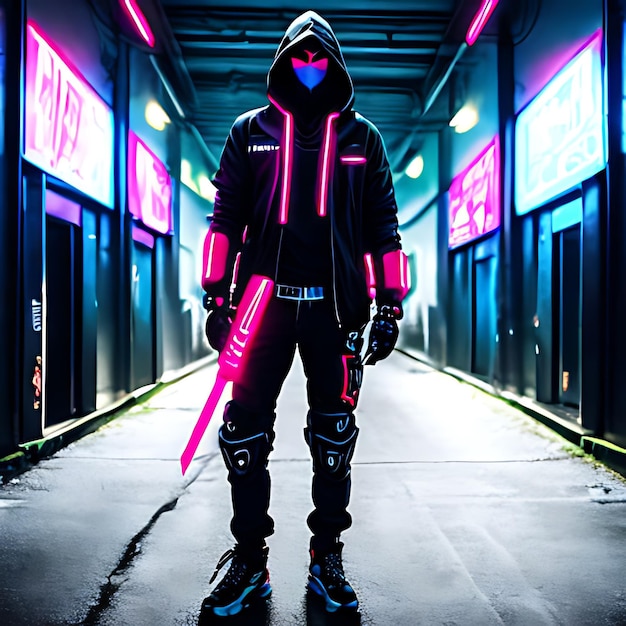 Foto ein cyberpunk-mann