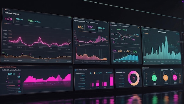 Ein Dashboard mit Grafiken, Diagrammen und anderen Datenvisualisierungen