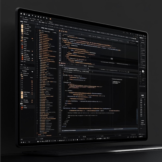 Ein detaillierter Code-Editor mit einem Frontend-Framework wie React oder Vuejs hervorgehoben