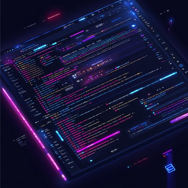 Ein detaillierter Code-Editor mit einem Frontend-Framework wie React oder Vuejs hervorgehoben