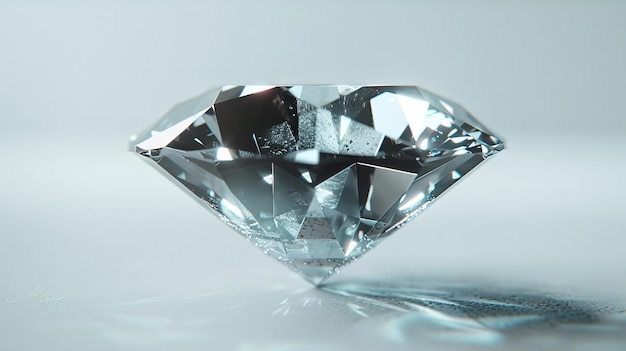 Ein Diamant auf einer weißen Oberfläche