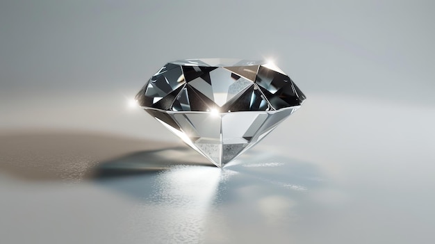 Ein Diamant auf einer weißen Oberfläche