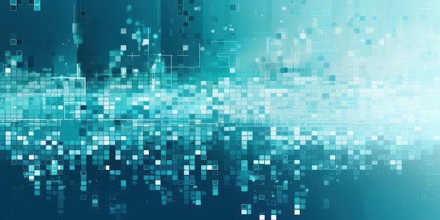 Ein digitaler Hintergrund mit blau-grüner und weißer Pixel-Theme ar 21 v 52 Job ID 45a6b889665744cd80d56bc66b5a812f