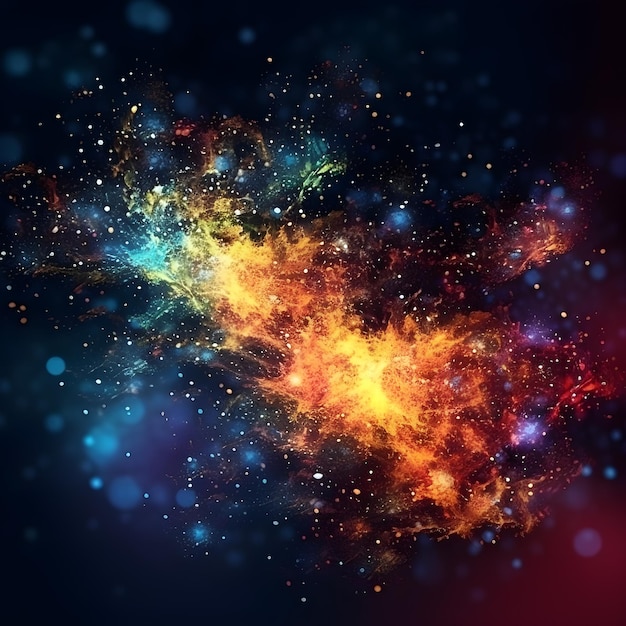 ein digitales Gemälde einer Galaxie mit Sternen und Sternen.