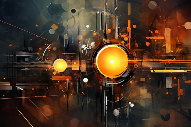 Ein digitales Gemälde eines leuchtend orangefarbenen Lichts.