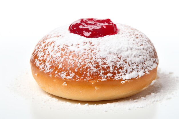 Foto ein donut mit marmelade oben