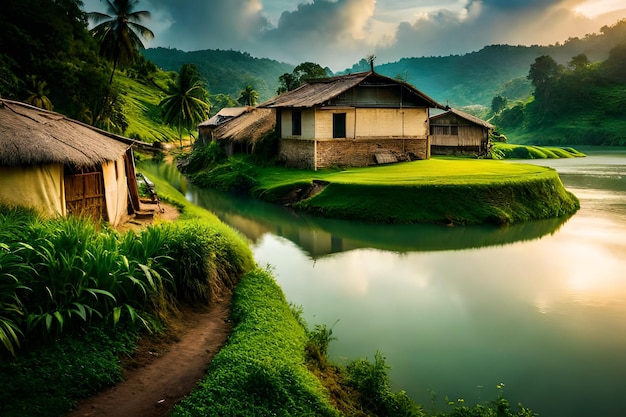 Ein Dorf im Dschungel von Sri Lanka