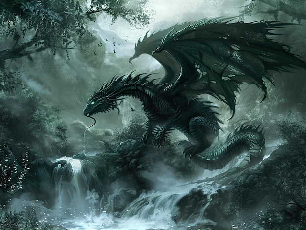 ein Drache mit einem Drachen oben drauf