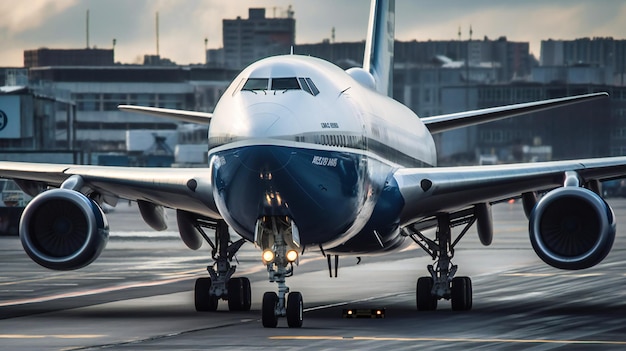 Ein dramatisches Bild eines zum Start bereiten Frachtflugzeugs, das die Bedeutung der Luftfracht im globalen Geschäftsfrachttransport unterstreicht