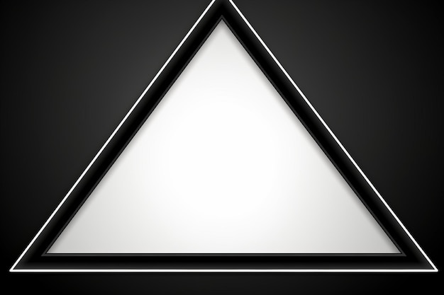 Foto ein dreieck auf schwarzem hintergrund mit weißem rand